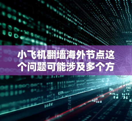 小飞机翻墙海外节点这个问题可能涉及多个方面,包括网络技术、通信协议以及可能的法律和安全问题。以下是一些可能的解释和建议 小飞机翻墙海外节点这个问题可能涉及多个方面,包括网络技术、通信协议以及可能的法律和安全问题。以下是一些可能的解释和建议