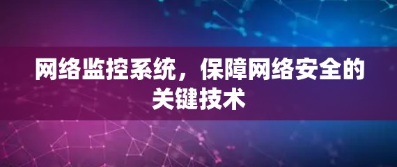 网络监控系统，保障网络安全的关键技术